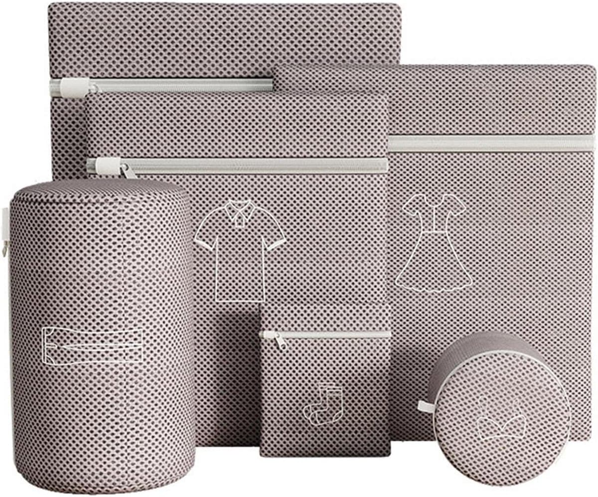 Mesh Waszakken - Lingerie Zakken Organizer - Kleding Beschermen - Antiknoop Ontwerp - 6 Stuks - Grijs
