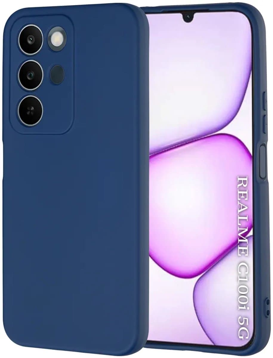Hoesje geschikt voor Realme C100 5G - Techsuit Soft Flex Silicone Back Cover - Navy Blue