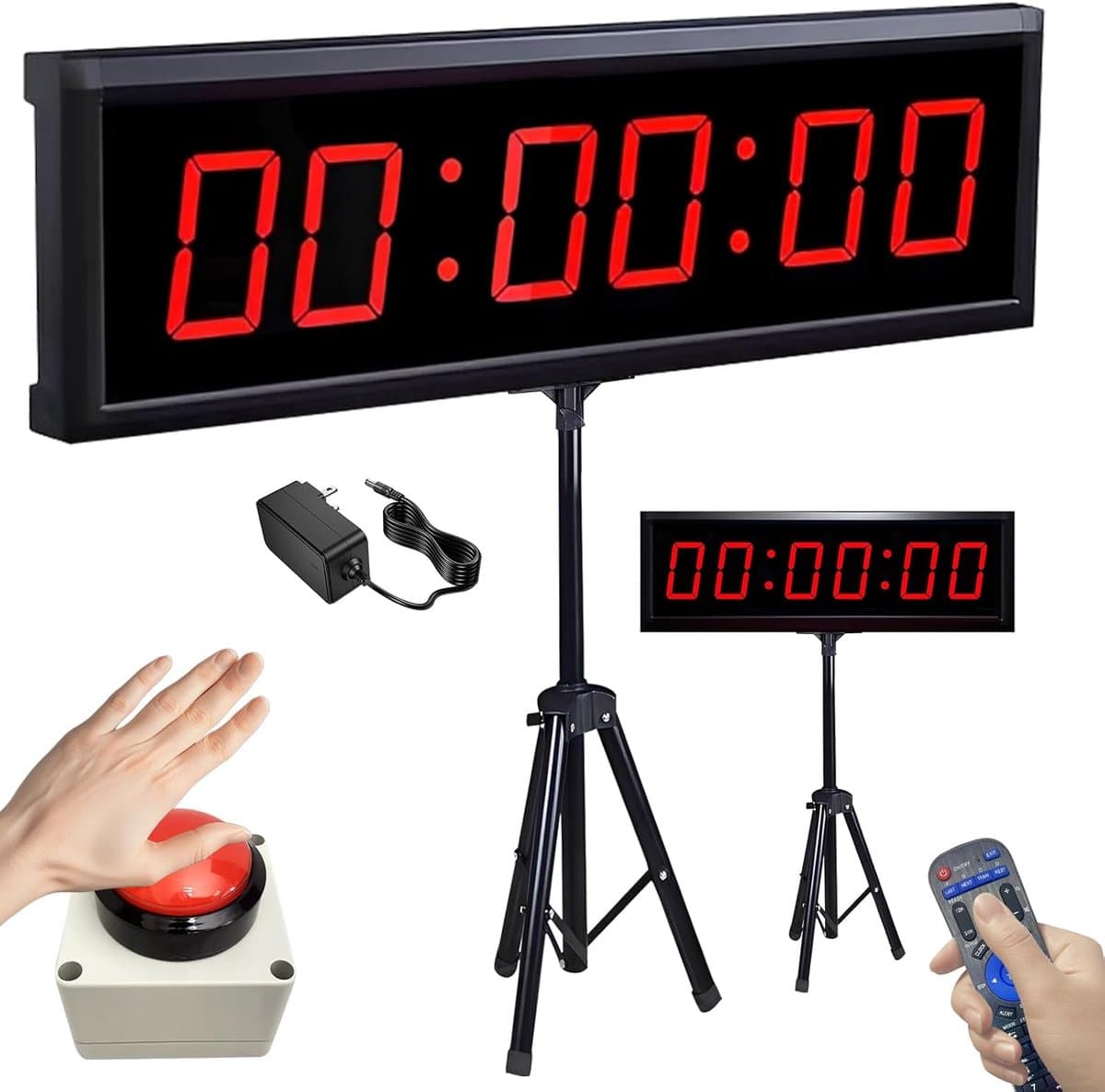 5,8 cm (2,3 inch), gymtimer met statief, 6 cijfers, omhoogtelfunctie