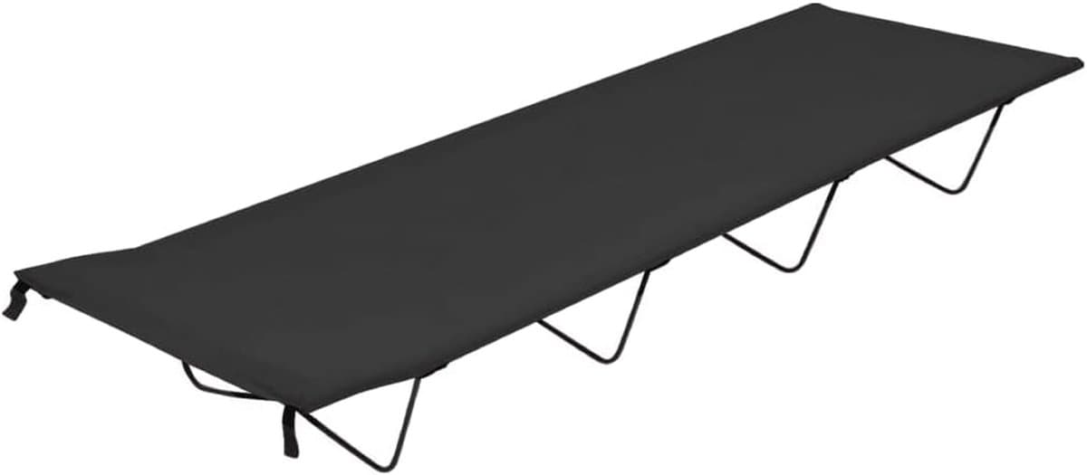 Kampbed voor volwassenen - Campingbed opvouwbaar - Reizen en buiten - Zwaar en stevig - 180x60x19 cm - Zwart