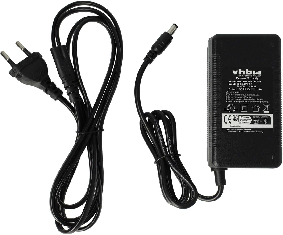 E-Bike / Pedelec accu oplader 29,4V / 1,5A / 45W met 5,5mm x 2,1mm connector voor 24V accu's