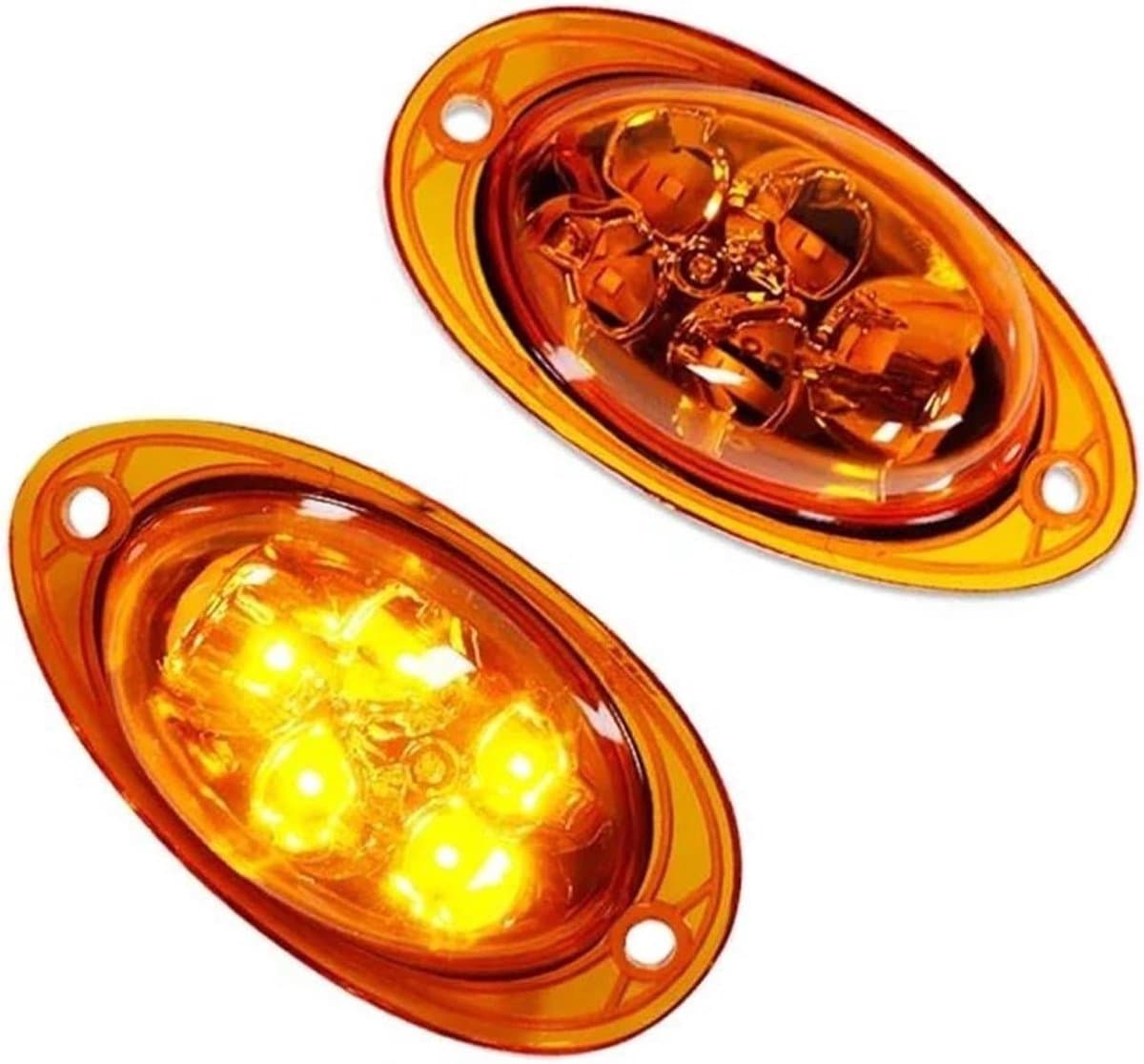 Achteruitkijkspiegel Richtingaanwijzer - Zijmarkeringslicht Spatbordverlichting - Verbeteren Zichtbaarheid - Duurzaam Waterdicht Materiaal - 1x1x1 cm - Amber Lens