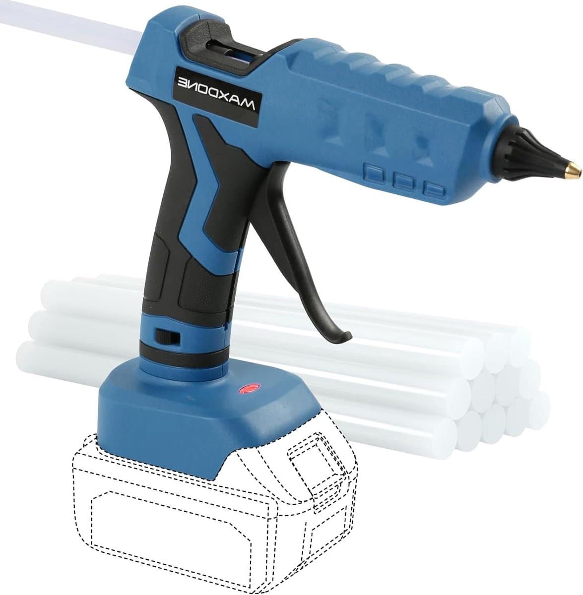 Heet Lijmpistool - Accu Lijmpistool - Doe-het-zelf Klussen - Snel Opwarmend 100W - 12 Lijmsticks - Blauw