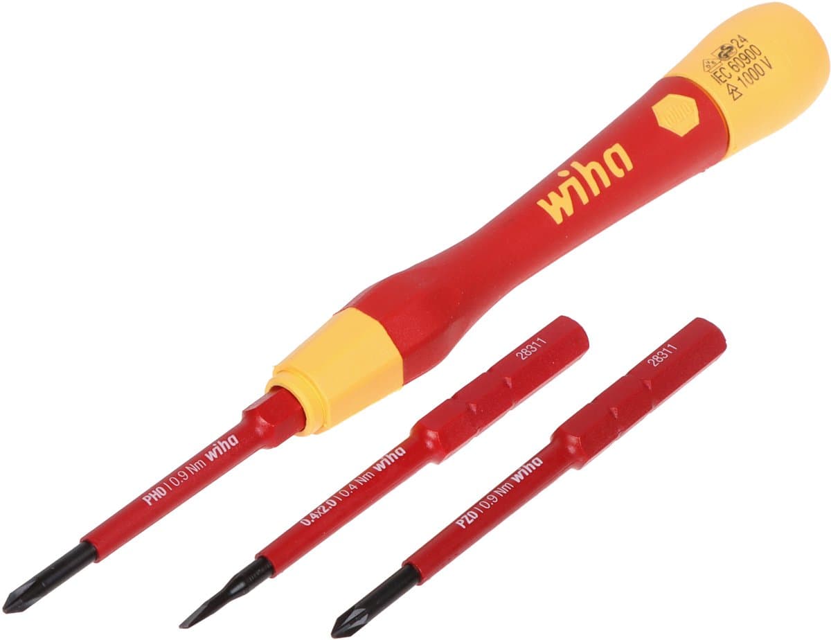 Wiha Fijnschroevendraaierset PicoFinish® slimVario® electric 4-delig met slimBits - 43167