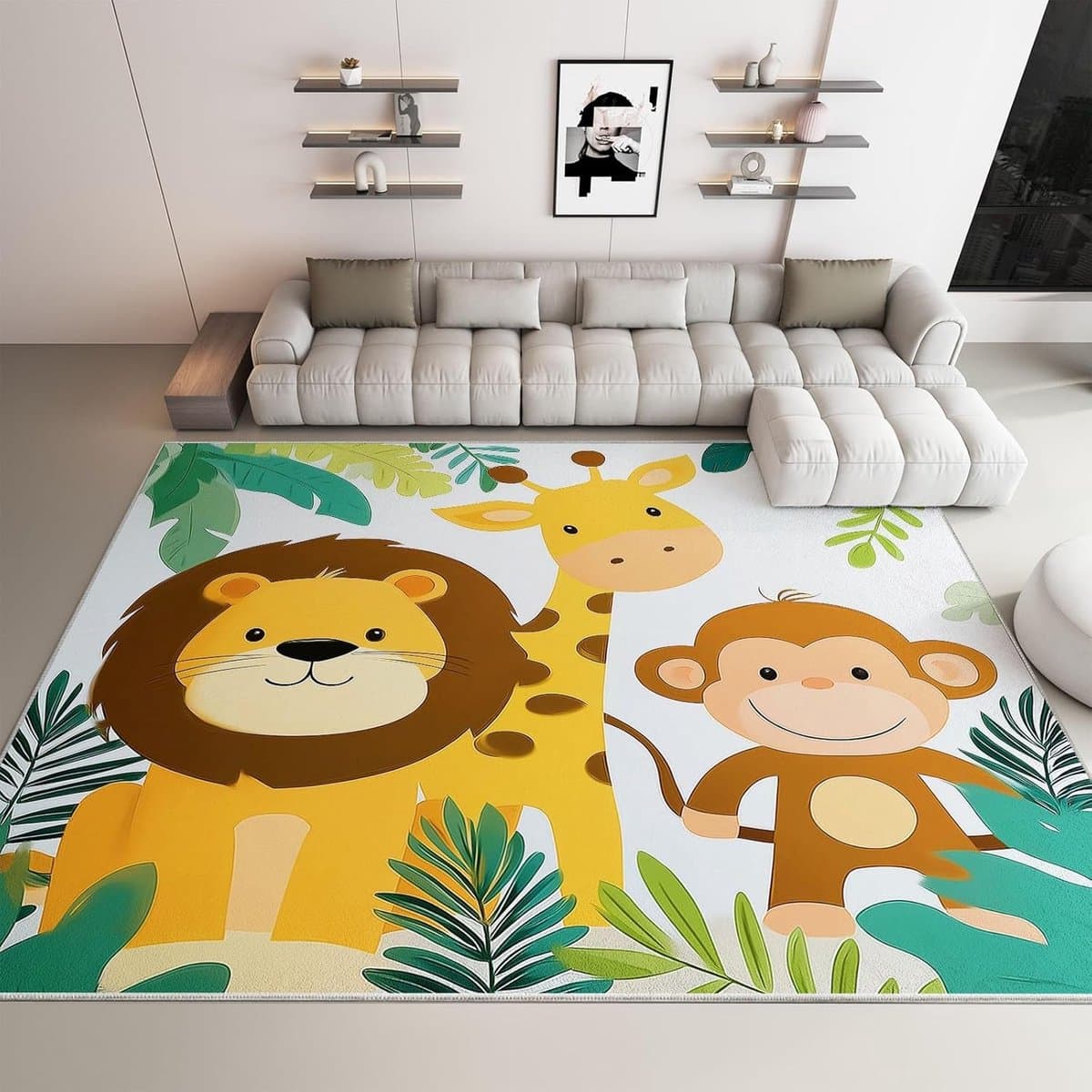 Vloerkleed - Klein tapijt - Woonkamer Decoratie - Machinewasbaar - 80 x 150 cm - Groen