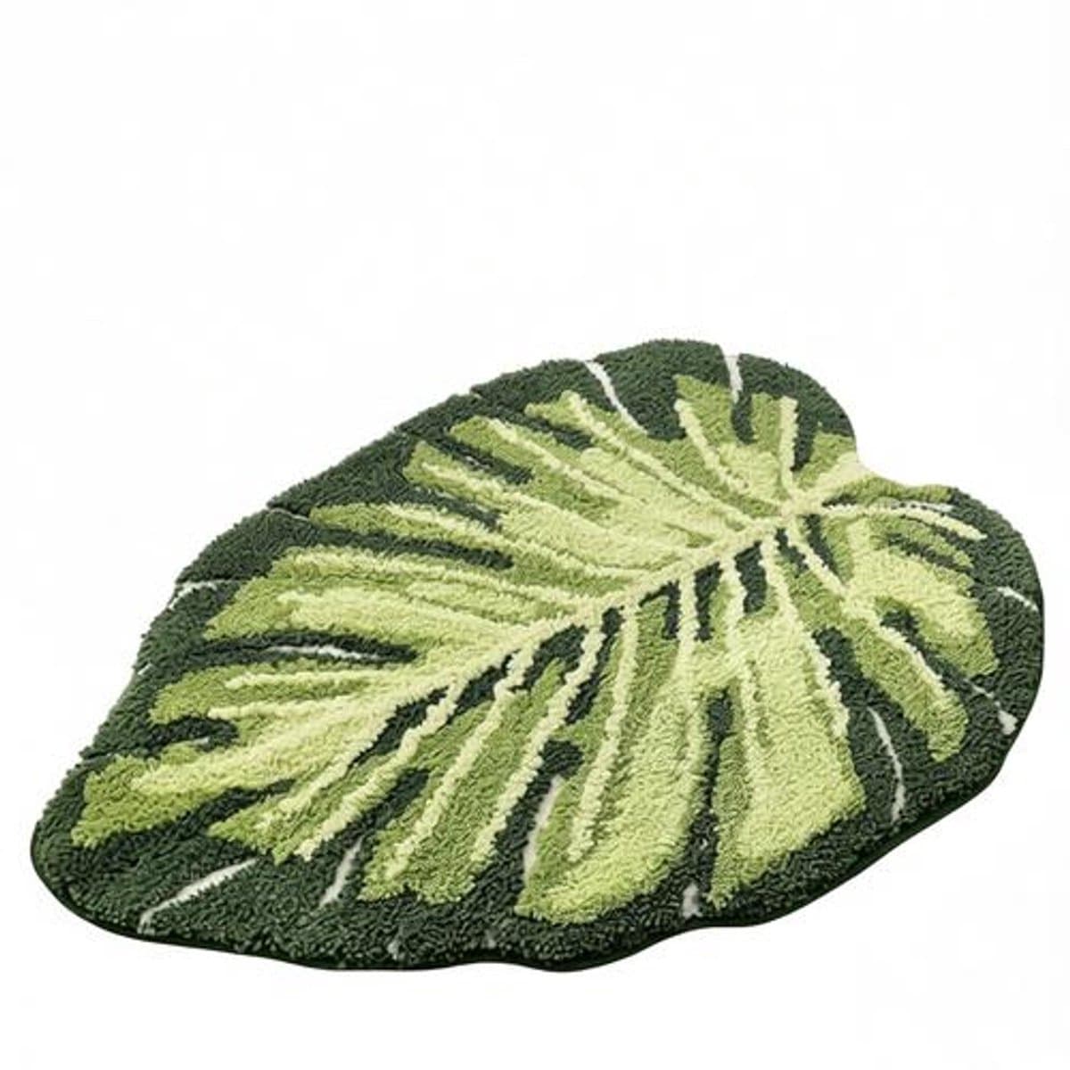 BILMU Badmat 60 x 80 cm - Antislip & Absorberend - Monstera Bladmotief - Zachte Badtapijt voor Douche en Badkamer - Machinewasbaar