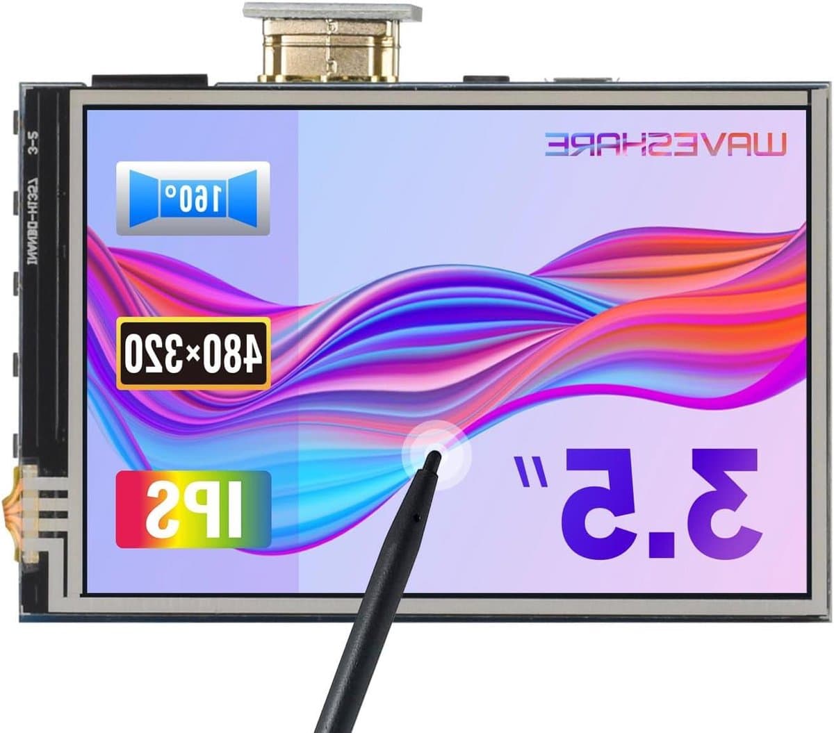 Touchscreen LCD Display - HDMI Monitor - Raspberry Pi Projecten - 480x320 Hardware Resolutie - 3.5 inch - Zwart