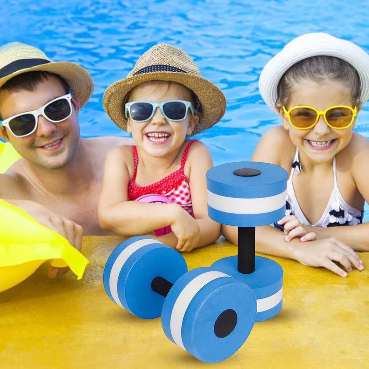 Water Dumbbells - Aqua Fitness Barbells - Water Aerobics - Zelfnivellerend - 2 stuks - Blauw