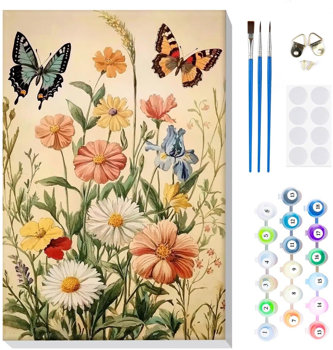 Dailygoods- Verf op Nummer - 20 x 30,5 cm Canvas met Frame - Doe-het-zelf Schilderkit - Voor Volwassenen/Kinderen - Hoge Kwaliteit Acrylpigmenten - Perfecte Wanddecoratie