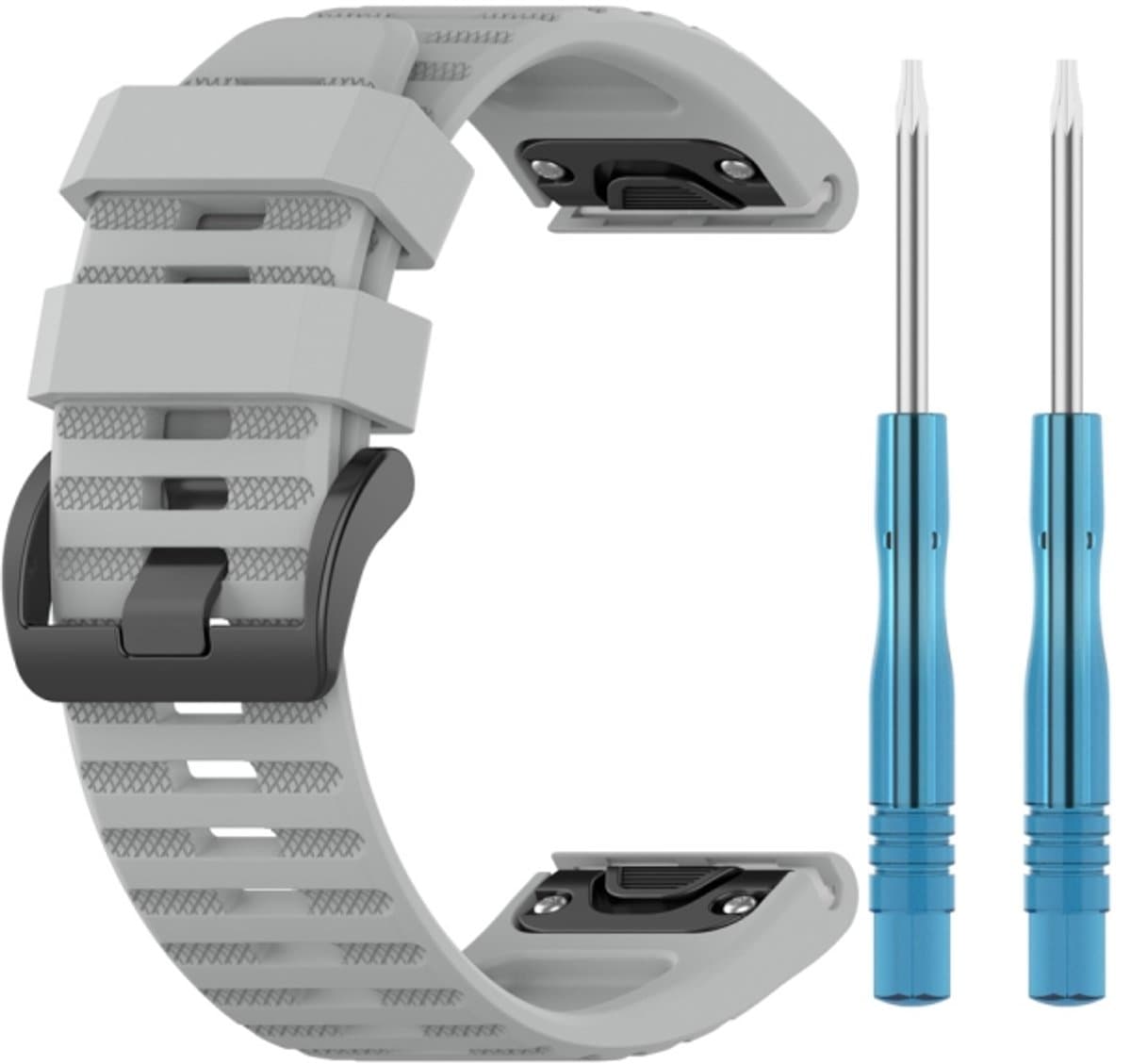 Voor Garmin Fenix 6 22 mm Smart Watch Quick Release siliconen polsband horlogeband (grijs)