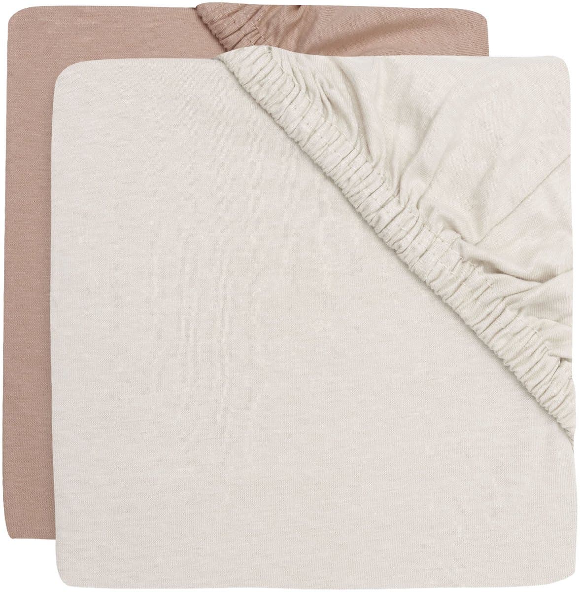 Jollein Hoeslaken - 2 Stuks - 60x120 cm - Jersey - Light Terra/Oatmeal