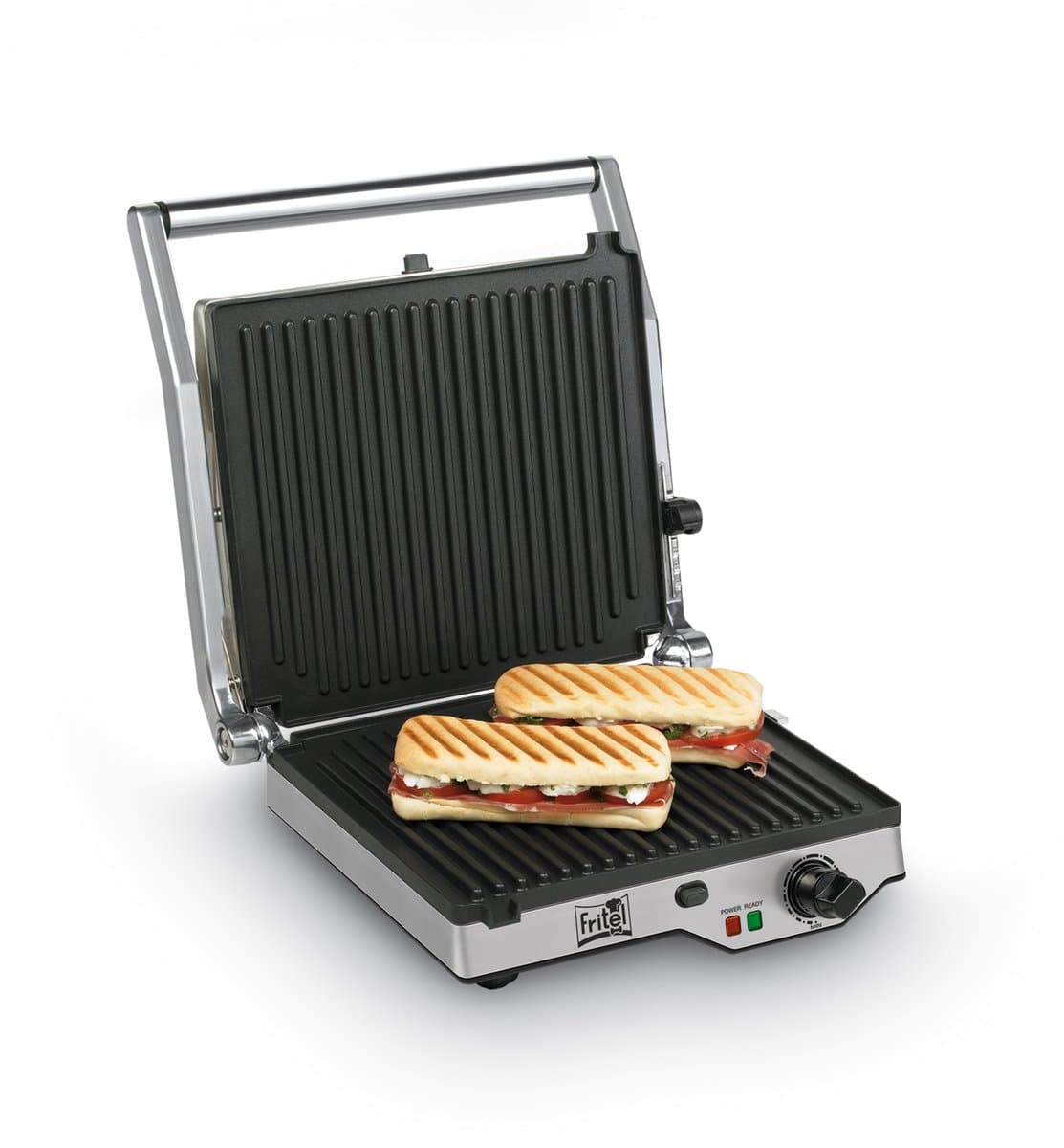 FRITEL Grill GR 2275 - Paninigrill, Tosti-ijzer & BBQ in 1 - Elektrische Grill 29x26 cm - 2000W - Uitneembare Platen - 180° Openklapbaar