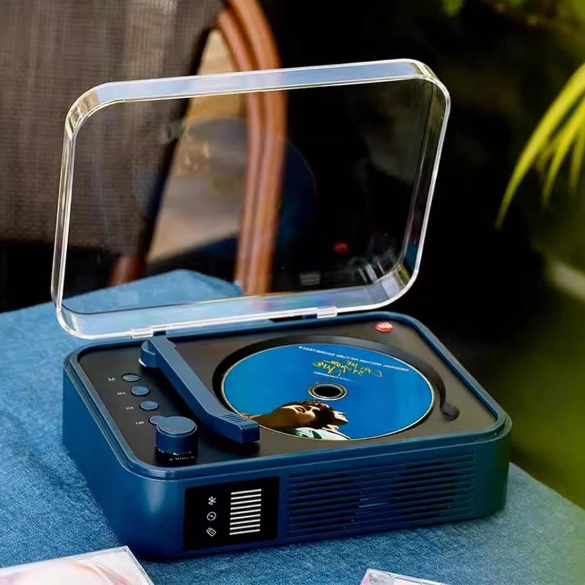 Desktop CD Speler - Muziekspeler Afspeelapparaat - Muziek Luisteren Thuis - Dubbele Hi-Fi Speaker - 4000 mAh Batterij - Zwart