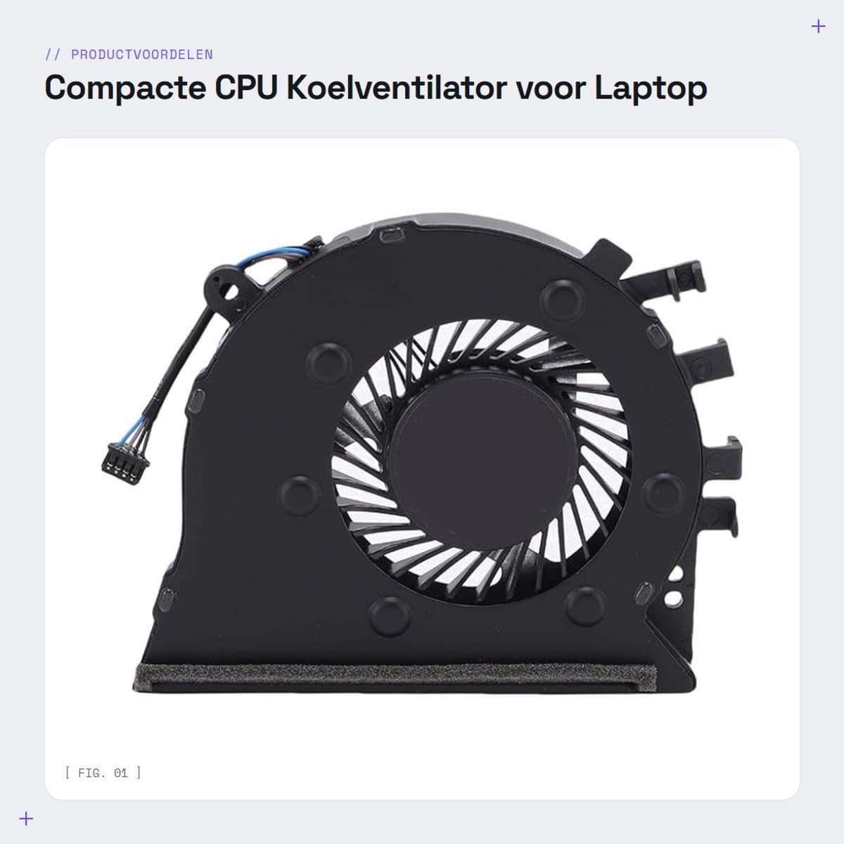 Dailygoods - Compacte CPU Koelventilator voor Laptop met Laag Geluid