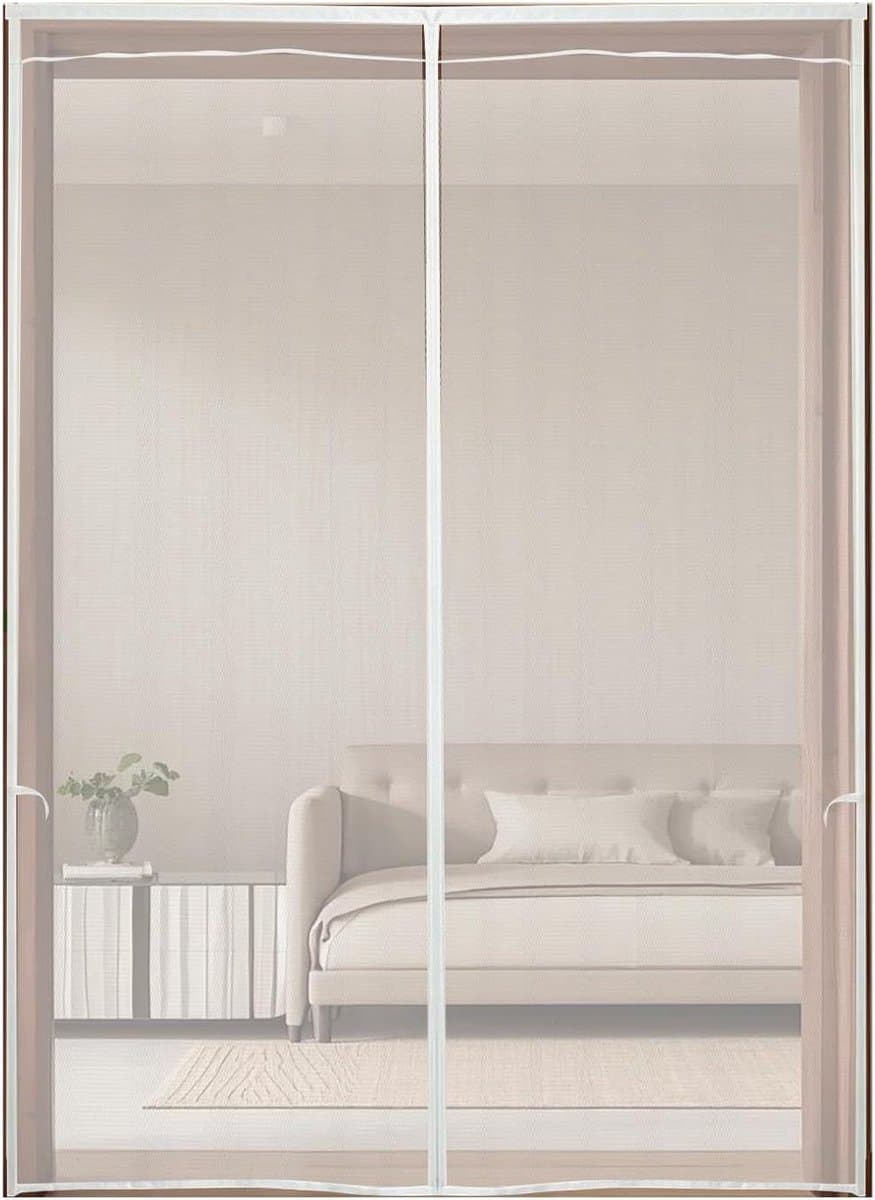 Magnetische Deur - Hordeur Insectenwering - Buiten Ruimte - Zelfsluitend Ontwerp - 190 x 220 cm - Wit