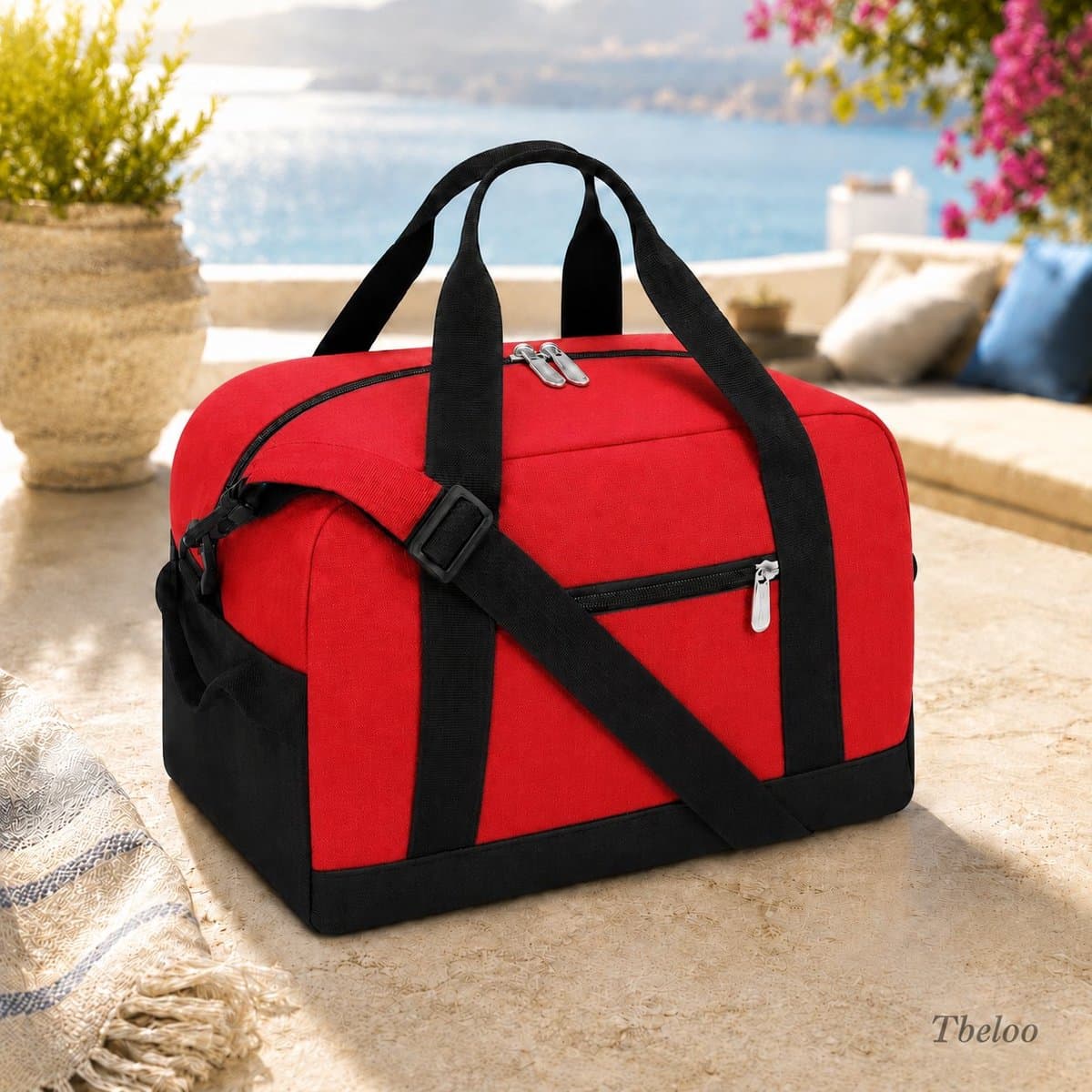 Tbeloo Mini Sporttas Reistas 12L - Handbagage Duffelbag voor Sport, Fitness en Weekend - 30x20x20 cm - Rood