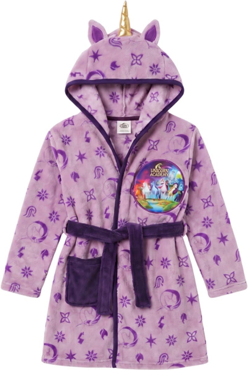 Unicorn Purple Academy Kinderbadjas 3 - 4 jaar / 98 - 104 cm