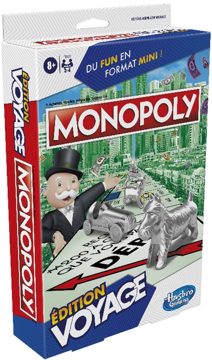 Hasbro Monopoly Grab&Go bordspel - economische simulatie, reisversie