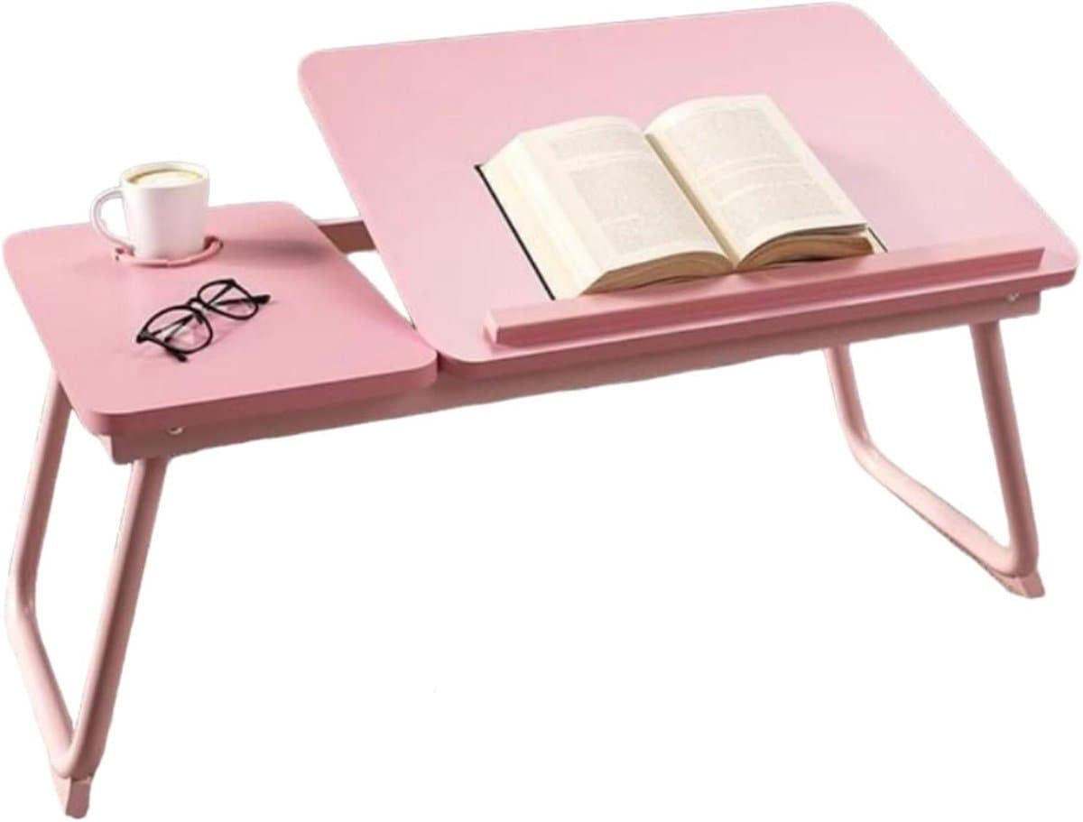 Laptop Bed Tafel - Ontbijt Lade - Ontspannen Werken - Opvouwbaar & Ruimtebesparend - 216 x 126 inch - Roze