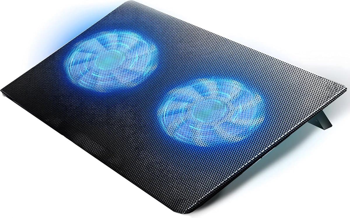 Retoo 12-15 Inch LED Laptop Cooling Pad with 2 Fans and 6 Height Adjustable, Cooling Pad to Prevent Overheating, Laptop Cooling Pad for Notebook, PS3, PS4, PS5, Xbox One, Black