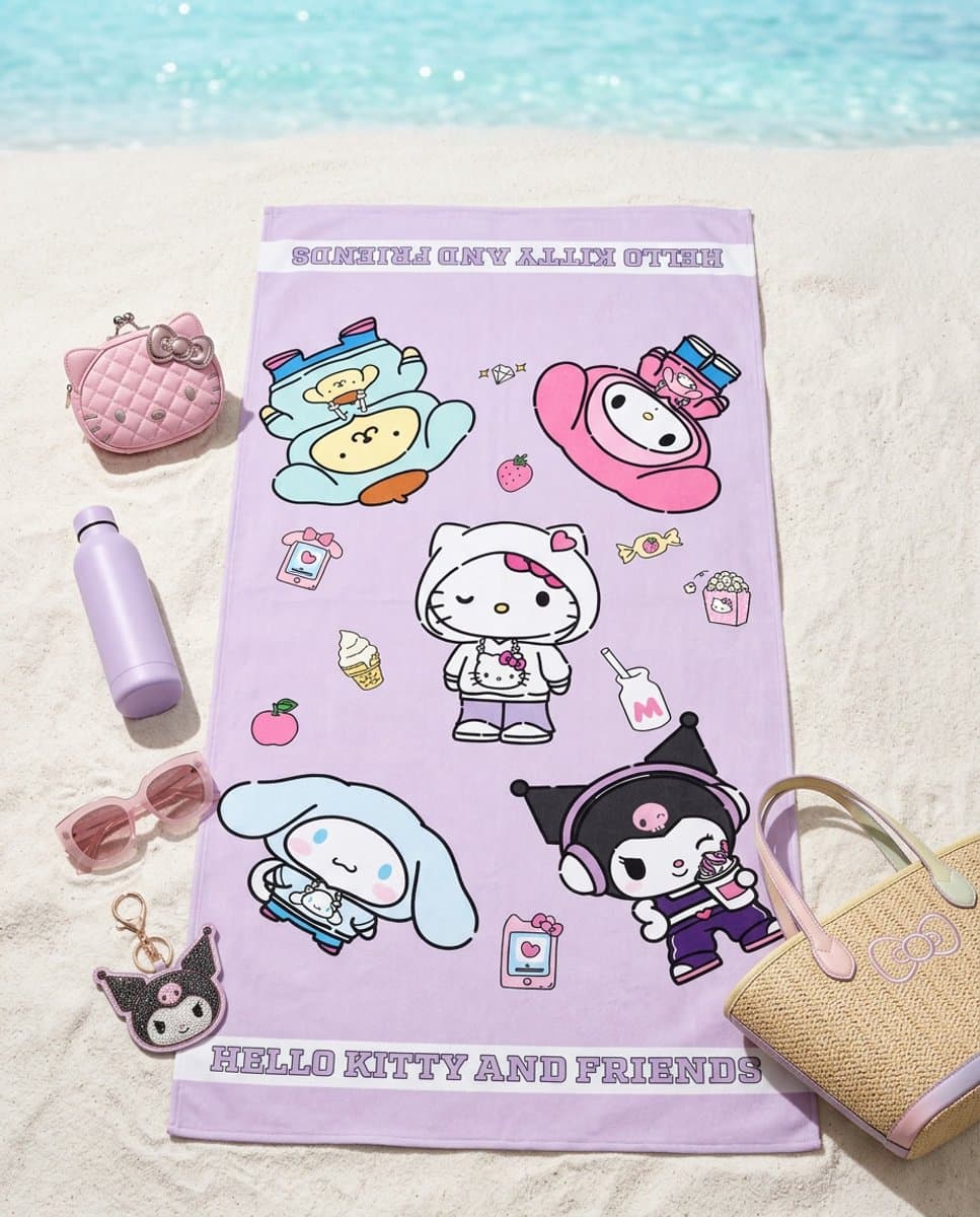 Sanrio Strandlaken Friends - 90 x 170 cm - Katoen
