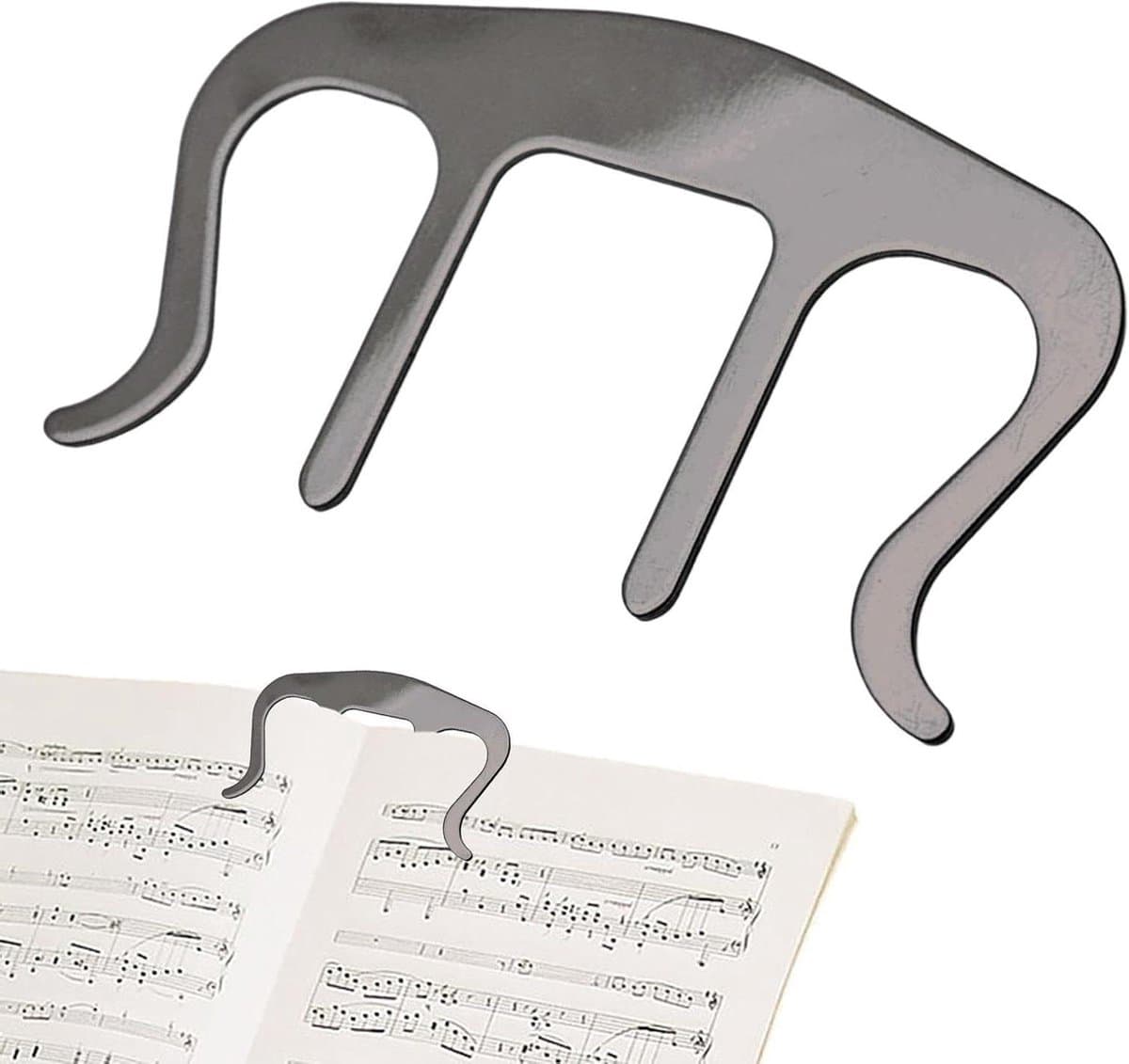 Boek Pagina Houder - Bladwijzer Muziek - Muziek Spelen - Handsfree Gebruik - 12 x 6 cm - Zwart