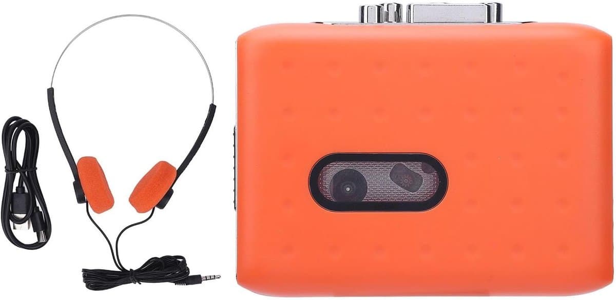 Draagbare USB C Cassette Speler met Snelle Vooruit- en Terugspoelfunctie, Converteer naar MP3, Lichtgewicht Tape Speler met Koptelefoonaansluiting en Hoge Geluidskwaliteit