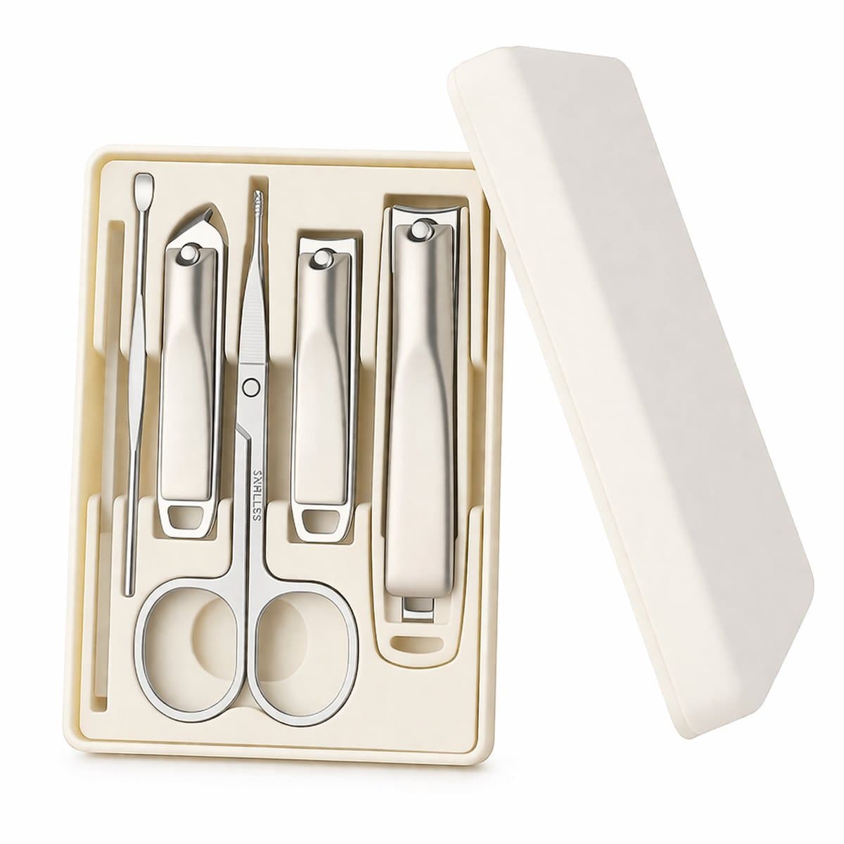 Manicure & Pedicure Set 7-delig – Nagelverzorgingsset RVS – Nagelknippers, Nagelvijl, Nageltang & Cuticle Tools – Complete Nail Care Kit voor Handen & Voeten