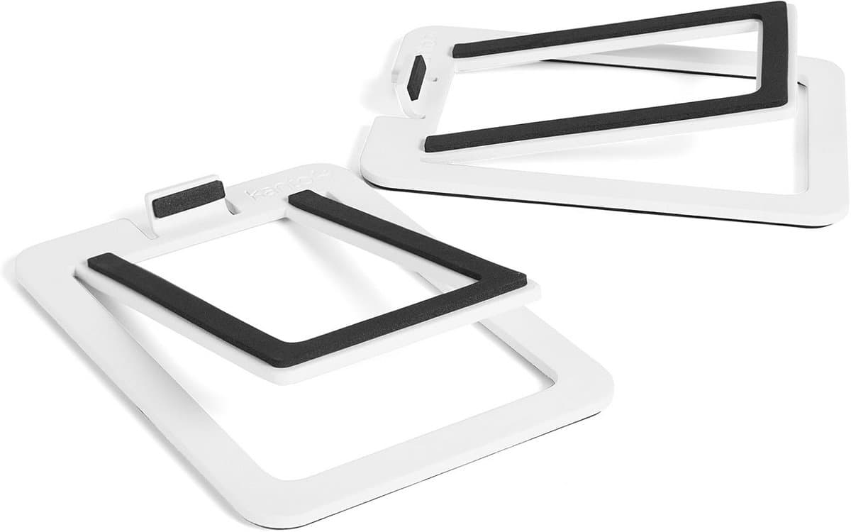 Luidspreker Statieven - Desktop Stands - Verbeterd Geluid - Verticaal Kantelbaar - 10cm Breed - Wit