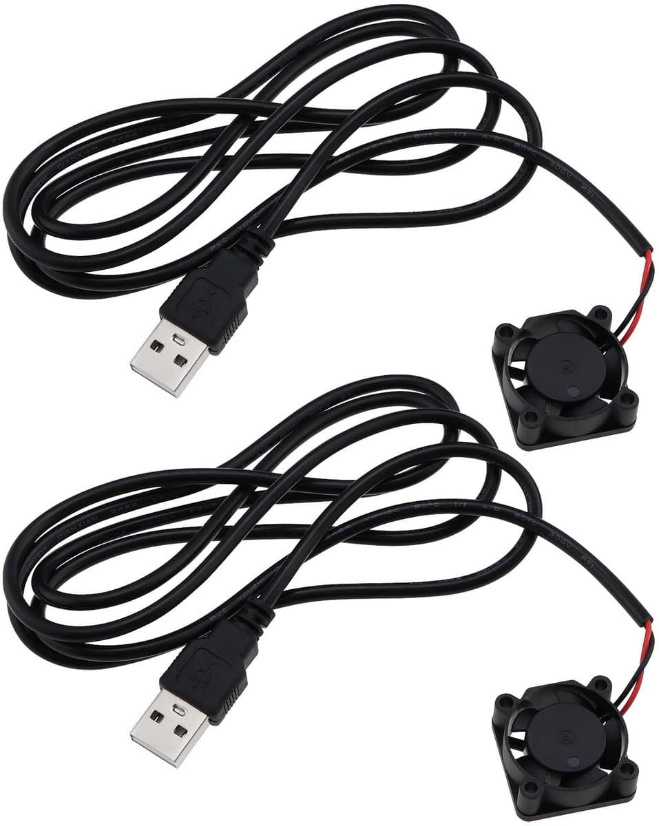 Dailygoody - USB Koelventilator - 2 stks - Hydraulisch lager - Zwart - Turbo Koelventilator - Voor Laptop en 3D Printer - 25x25x10mm