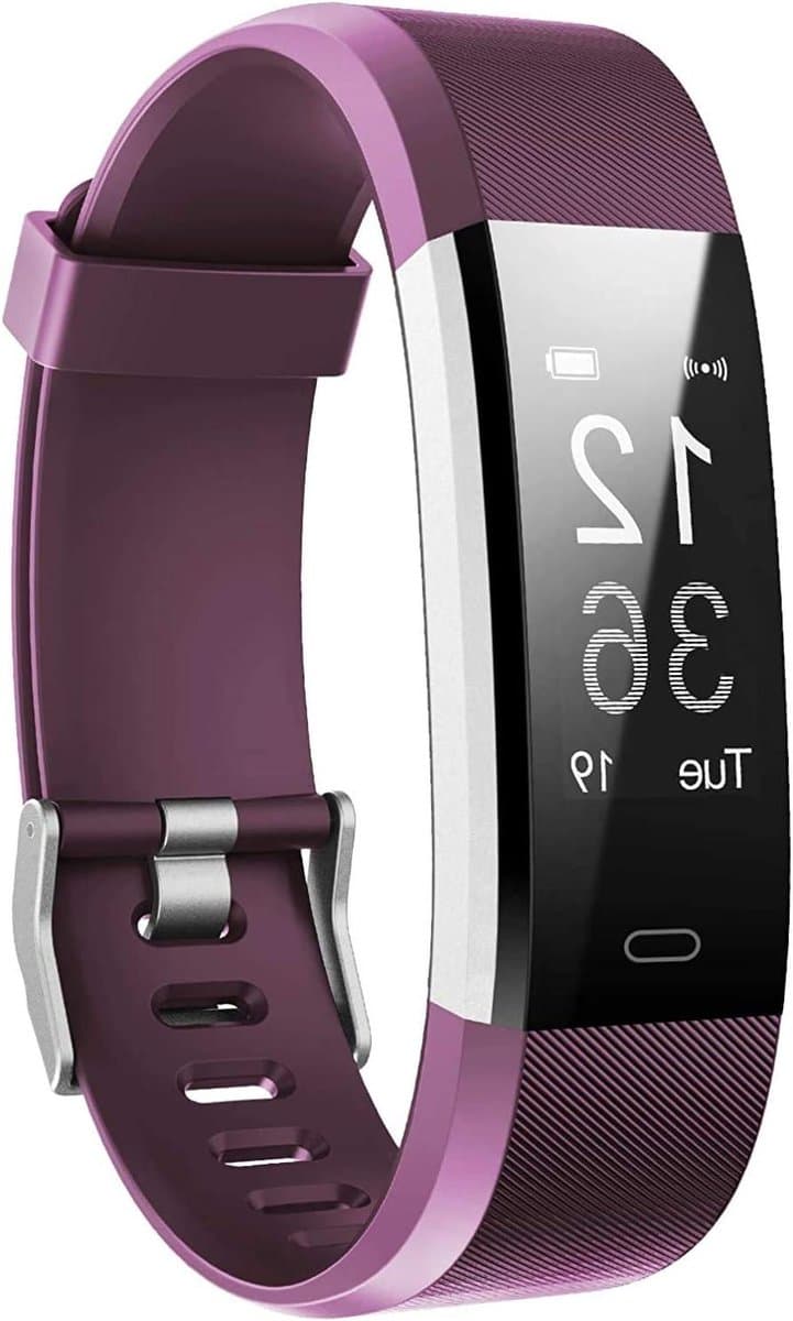 Fitness Tracker - Activiteit horloge - Gezondheid monitoren - Ingebouwde USB plug - 0.96 inch scherm - Paars