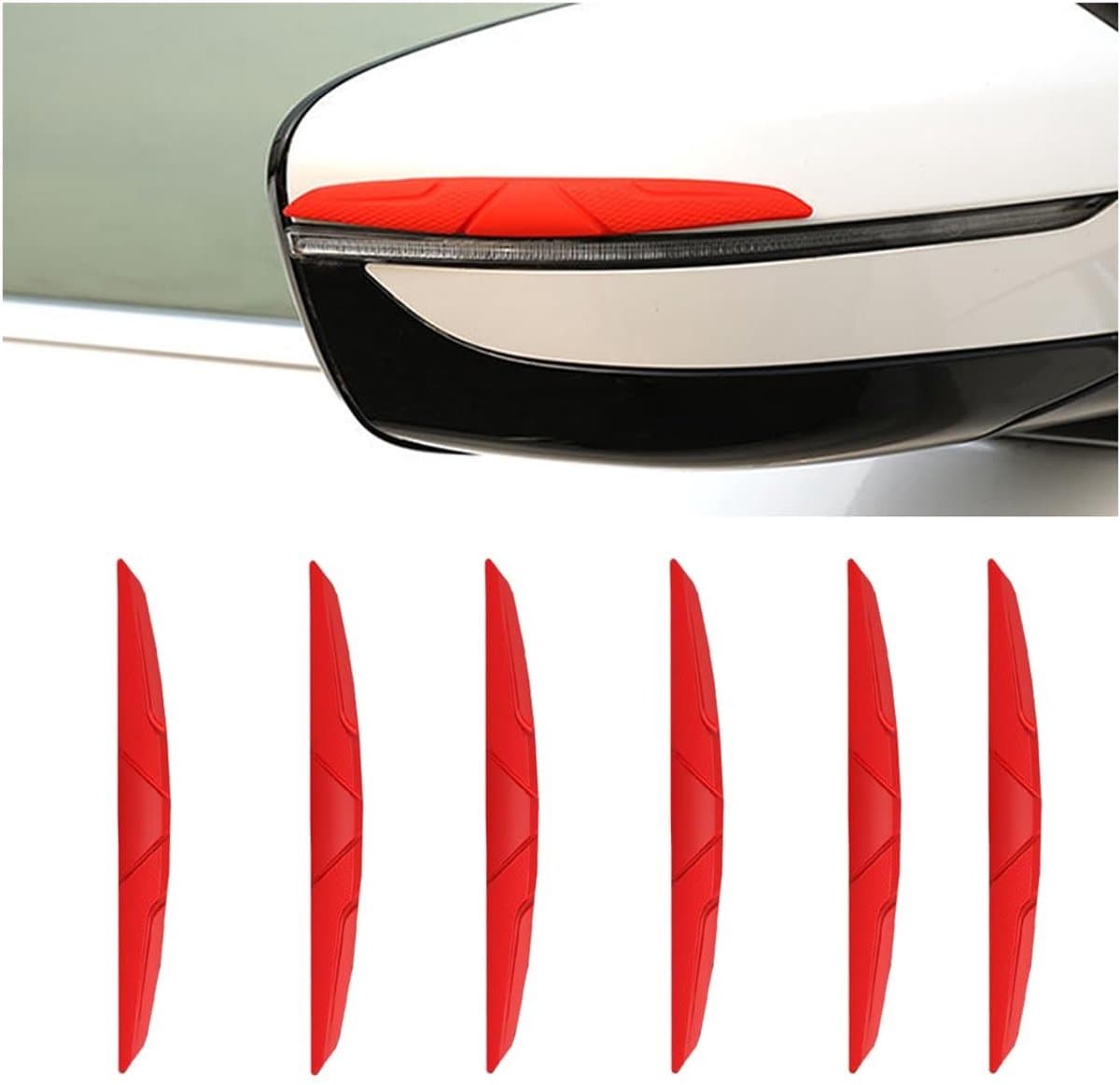 Solidchoice - Dailygoody - Bescherming autodeuren - Bumperbescherming - Duurzaam - Rood - Krasbescherming - 6 stuks - Geschikt voor auto - Siliconen