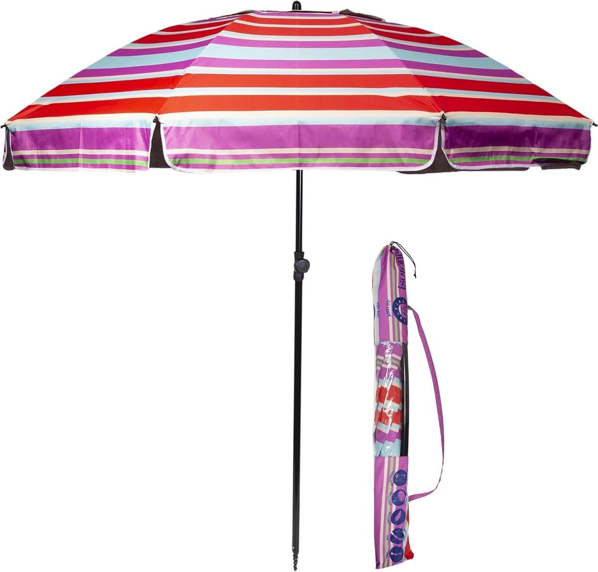 Strandparasol - Zonnescherm Parasol - Bescherming tegen zon - Hoge sterkte - 160 cm - Gestreept