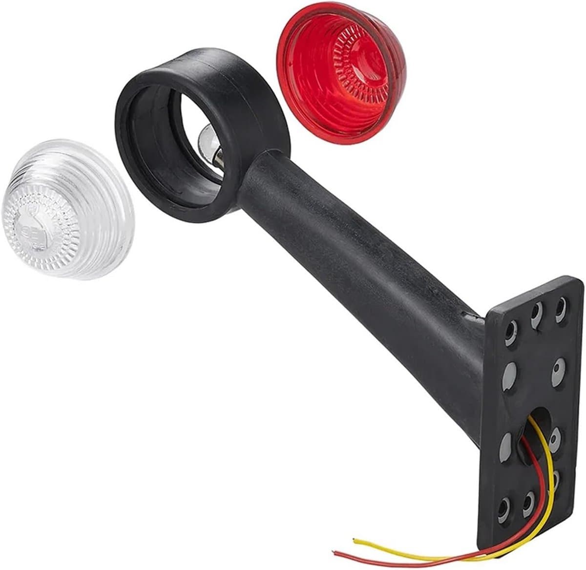Perimeter Lamp - Zijmarkeringslicht - Voertuig Verlichting - Rood Wit Hoek - 160 mm - Rood Wit