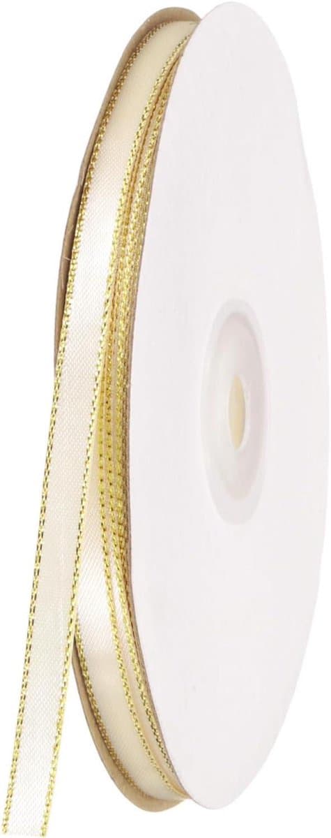 Satijnen Lint - Polyester Lint - Decoreren en Knutselen - Dubbelzijdig met Gouden Rand - 1/4 inch x 15 m