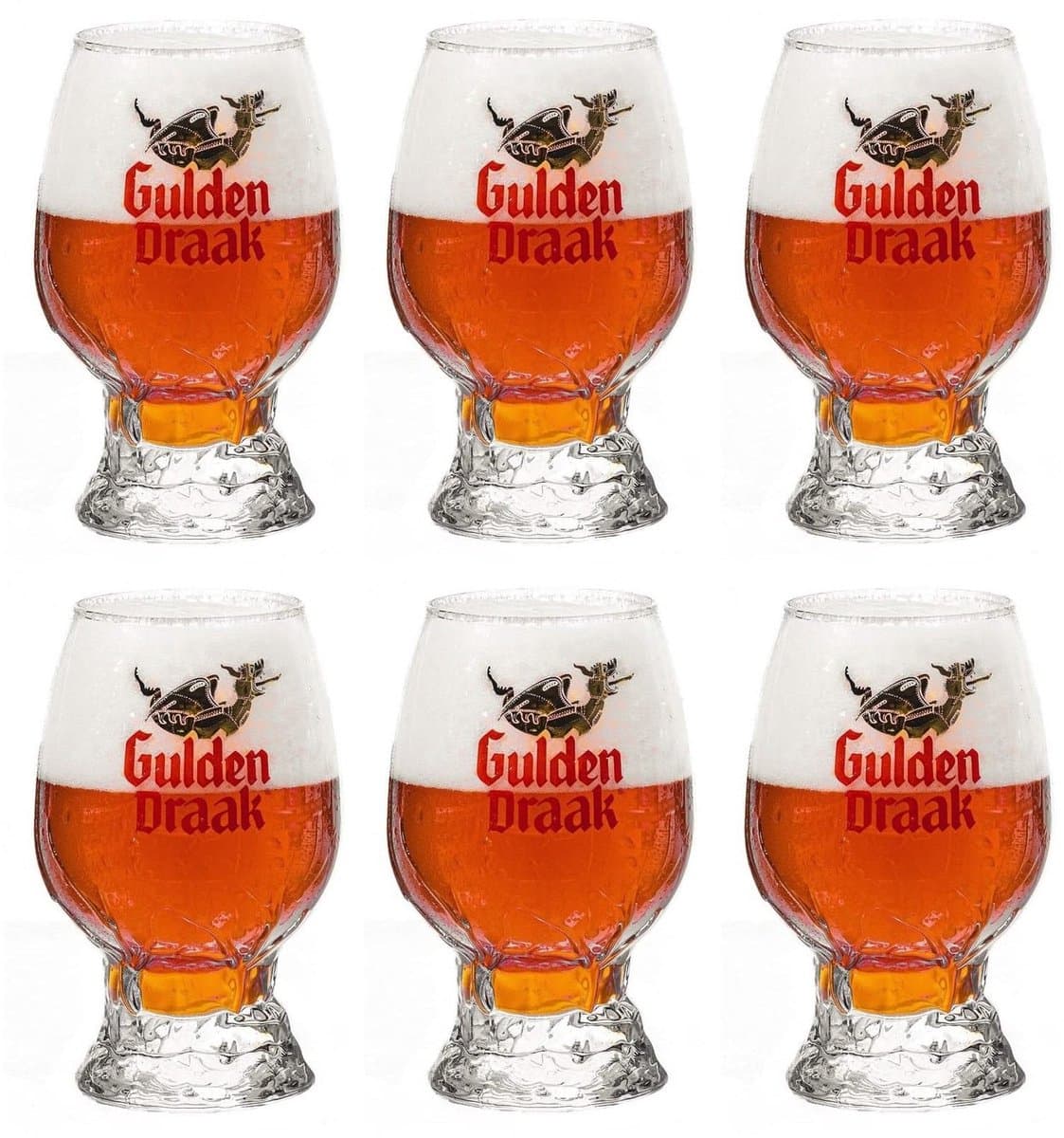 Gulden Draak Bokaal Bierglas 330 ml - Set van 6 glazen voor speciaalbier - Ideaal voor borrels en diners - Robuuste bokaalvorm - Vaatwasserbestendig - Glas - Hoogte 290 mm - Glaswerk - Bierglazen