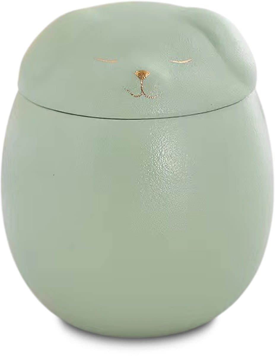 Akerz Mini Urn Hond & Kat Groen – Herinneringsurn Huisdier – 160 ml – Aluminium – Inclusief Beschermzakje – Voor Dierenas en Herinneringsas