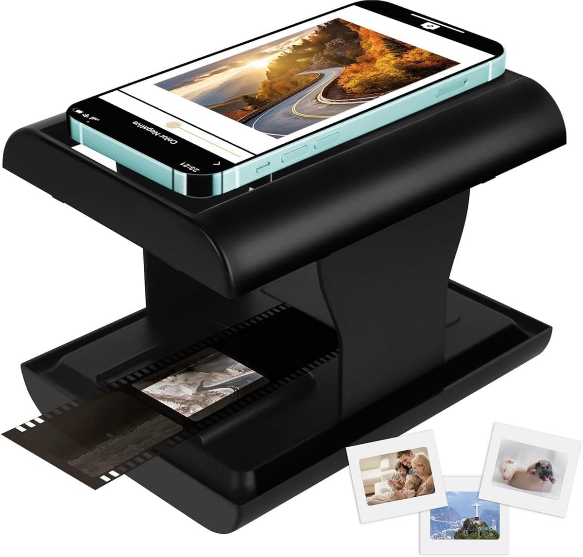 Mobiele filmscanner - Dia scanner - Herinneringen bewaren - Scannen zonder computer - 35 mm - Zwart