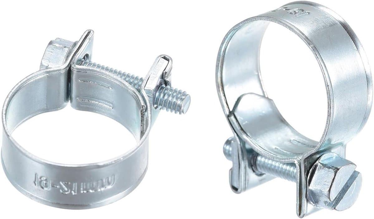 Slangklemmen Set - Verstelbare Klemmen - Leiding Bevestigen - Gegalvaniseerd Ijzer - 12-14mm 15 Stuks - Zilverkleurig