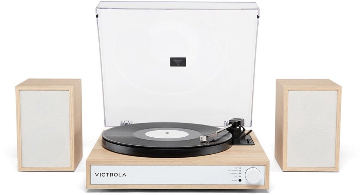 Victrola VTS-1300 Harmony Natural Platenspelerset met Bluetooth en Stereo Speakers
