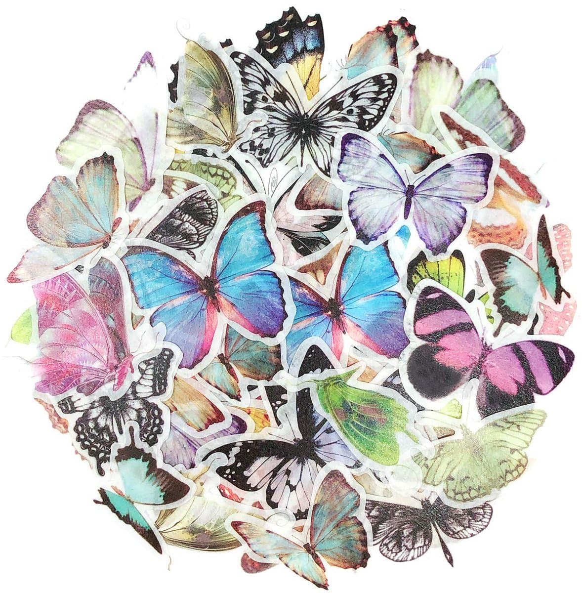 New Age Devi - Betover je creativiteit met Washi Stickers Vlinders - 60 unieke designs - Perfect voor Bullet Journals, Scrapbooking en meer!
