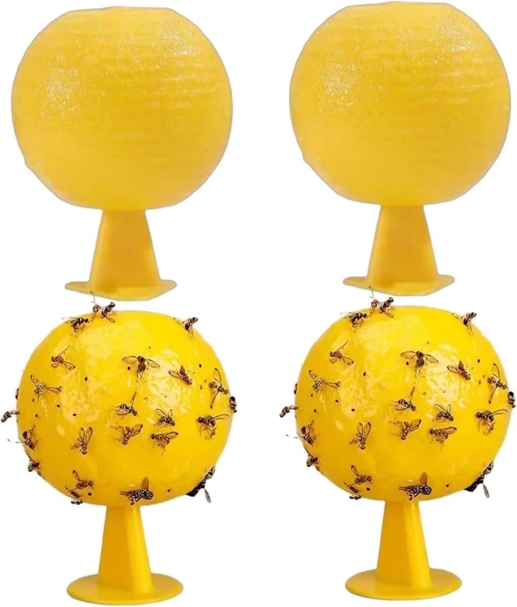 4 gele vliegenvangers - Vliegenvanger - Sterke vliegenvanger - Insectenvanger - Veilige vliegenvanger voor keukens en fruitwinkels
