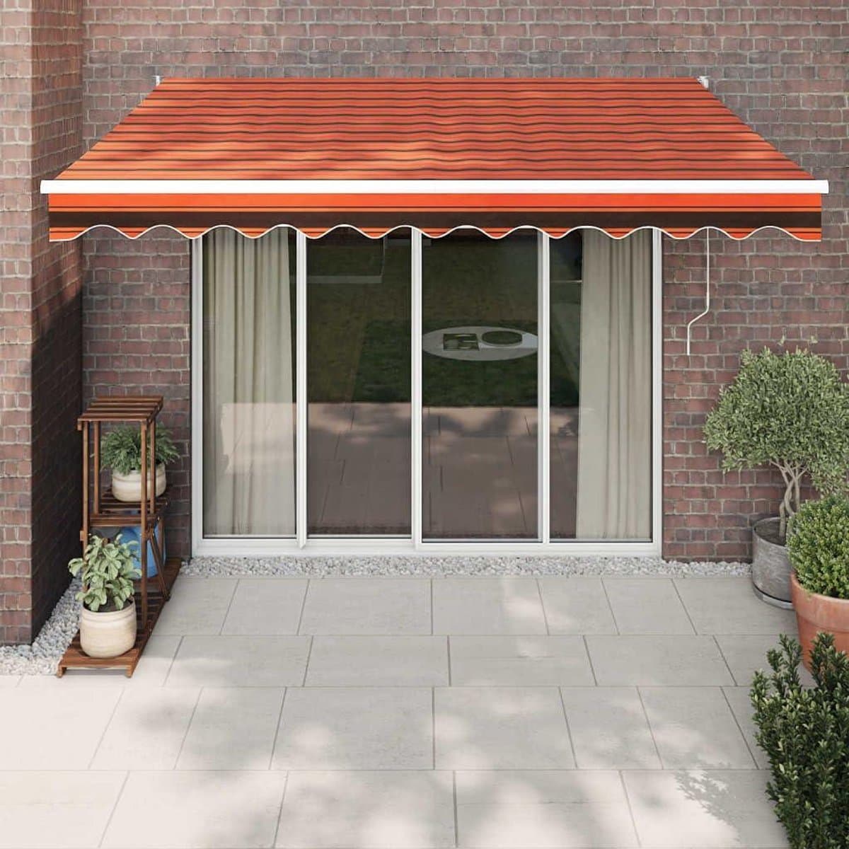 Intrekbare Luifel - Terrasoverkapping Zonwering - Buiten Ontspannen - UV-bestendige Stof - 35 x 25 m - Oranje Bruin