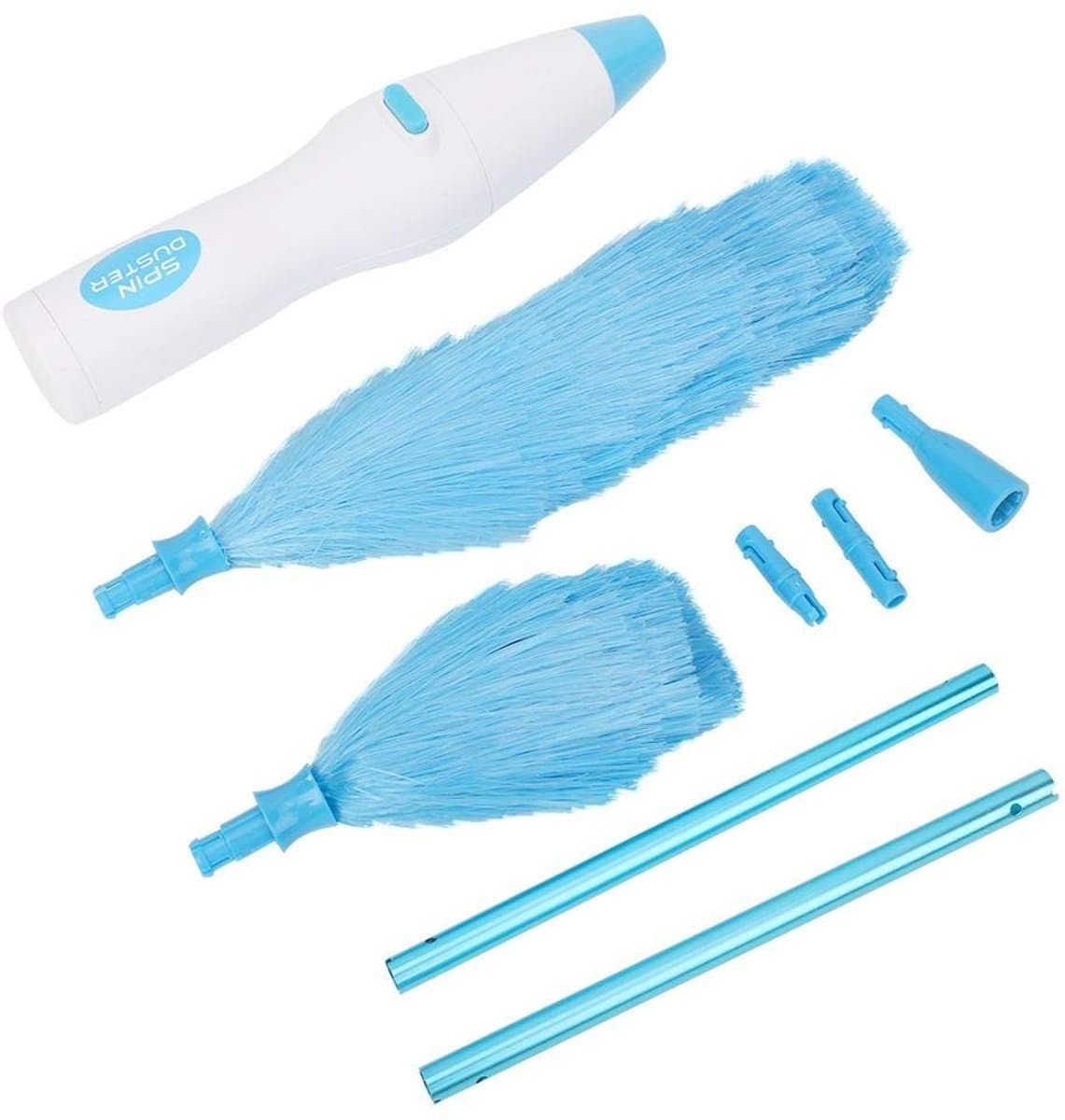 aladdien - Bendable Electric Spring Duster - Meubelreiniger - Perfect voor elke vorm - Blauw en Wit - Stofzuiger - Geschikt voor meubels, ventilator..