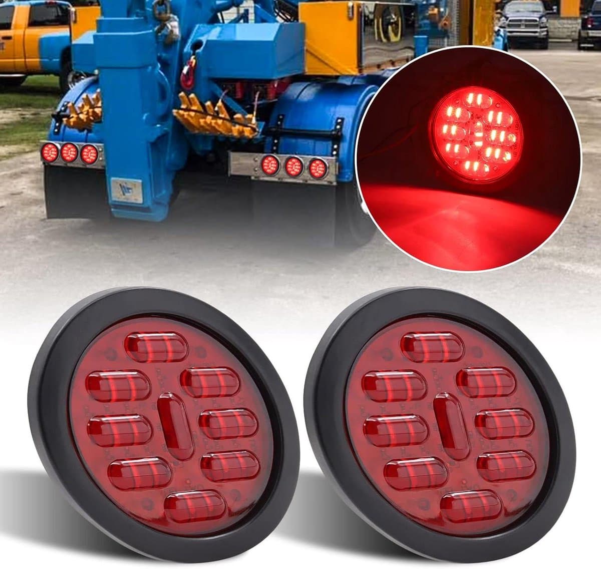 Led Achterlichten - Aanhanger Verlichting - Veilig Transport - Ip67 Waterdicht - 4 Inch - Rood