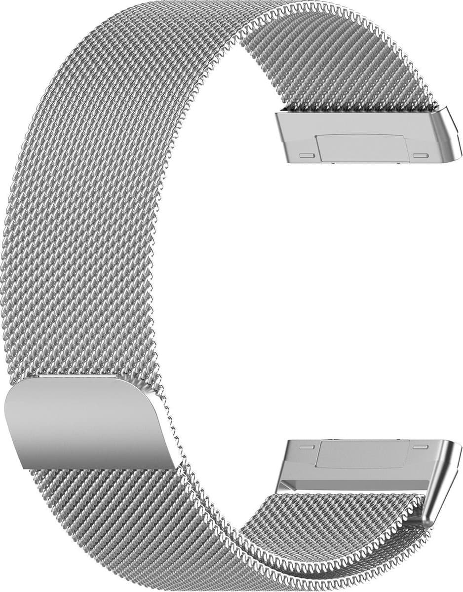 KELERINO. Milanees Bandje geschikt voor Fitbit Versa 3 / Sense – RVS – Zilver