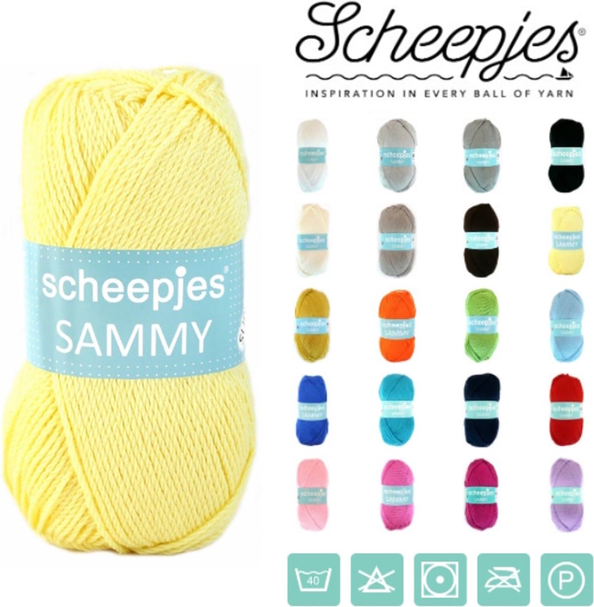 Scheepjes - Sammy - 122 Geel - set van 10 bollen x 100 gram