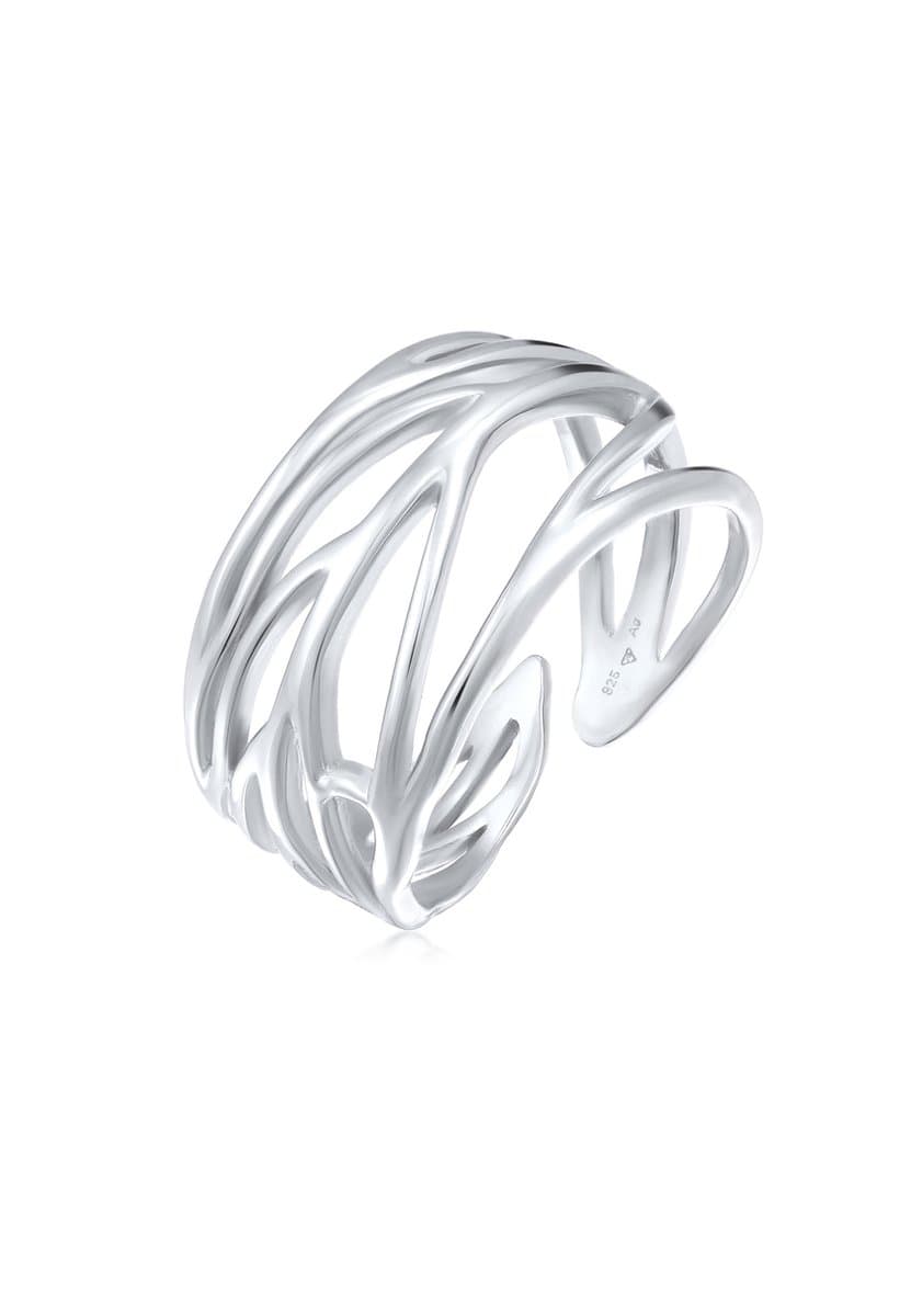 Elli - Ring - Dames wikkel blad ornament in 925 sterling zilver - Dames