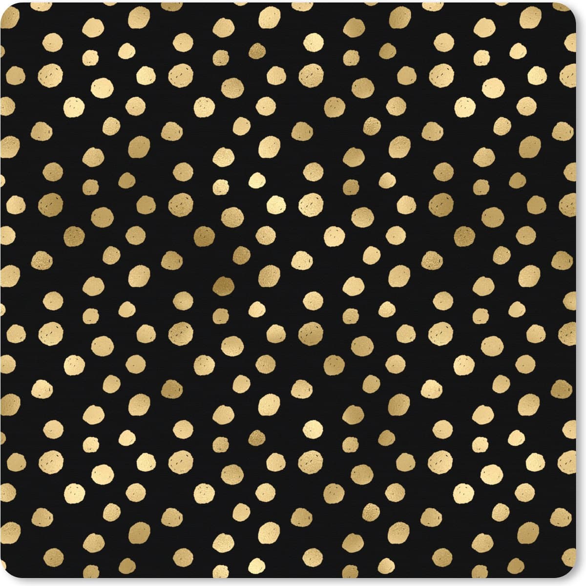 Muismat XXL 40x40 cm - Bureau onderlegger - Bureau mat Goud - Stippen - Patroon - Zwart - Bureaumat - Gaming mousepad xl - Bureaulegger groot - Computer deskmat