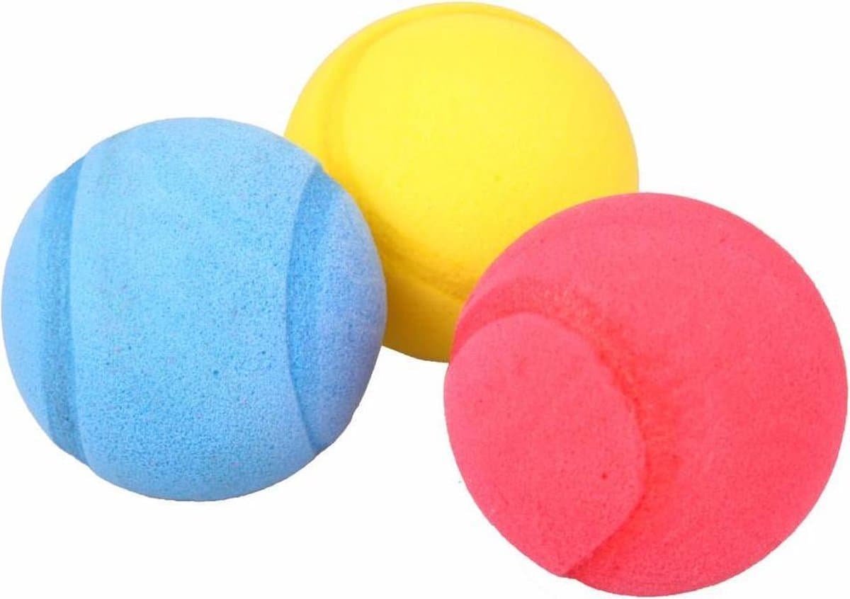 Foam/soft ballen - 3x stuks - gekleurd - Dia 7 cm - tennis - ballen gooien - speelgoed